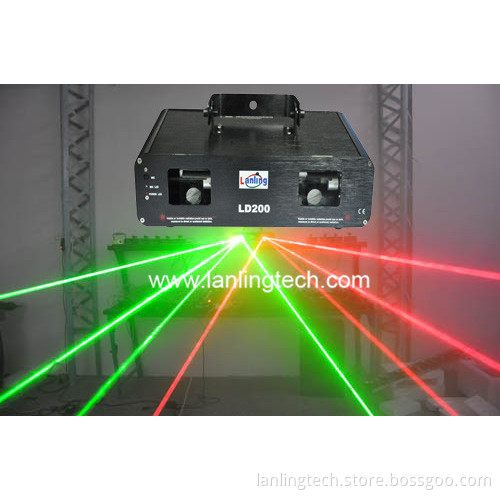 2 Head Fat Beam Laser Light Projector Red Green Lighting LD200